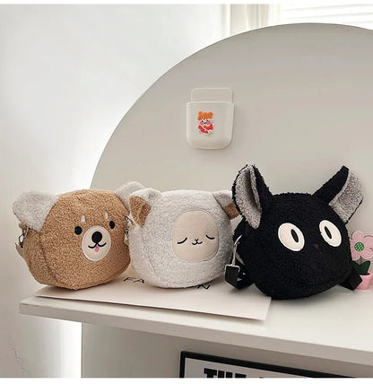 Japanese Kawaii Cartoon Plush Shoulder Bag – Small Crossbody Phone & Purse Bag for Women