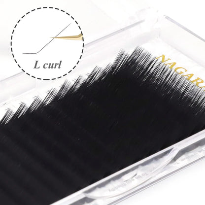 NAGARAKU Synthetic Mink Eyelash Extensions — 16 Lines, Mixed 7-15mm N/M/L/LB/LC/LD Curl High-Quality Individual Lashes