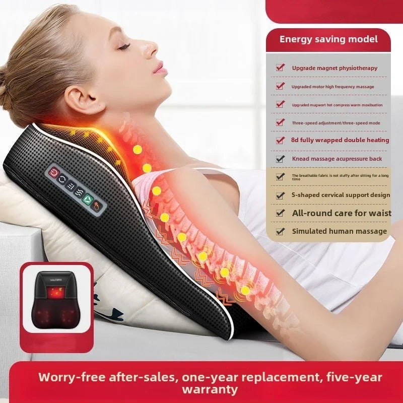 Electric Shiatsu Neck & Back Massager Pillow with Heating & Vibration – Manufacturer Direct Cervical Traction Body Massager for Car