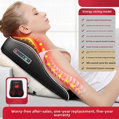 Electric Shiatsu Neck & Back Massager Pillow with Heating & Vibration – Manufacturer Direct Cervical Traction Body Massager for Car