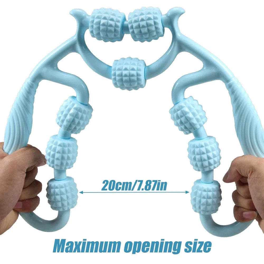9-Wheel Fascia Muscle Roller – Cellulite Massage Tool for Relieving Muscle Soreness & Reducing Thigh, Calf, and Arm Cellulite