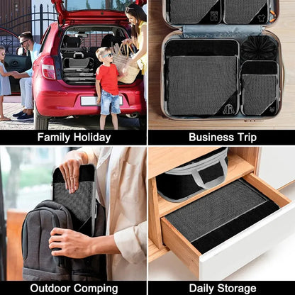 3/6-Piece Travel Storage Organizer Set - Portable Lightweight Suitcase Bags with Compressed Packing Cubes, Shoe Bag, and Mesh Luggage