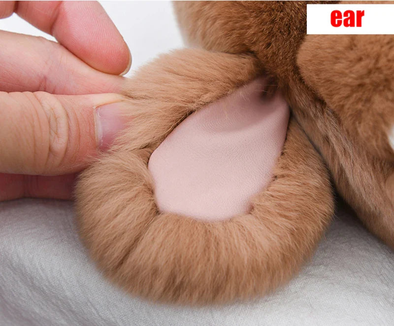 100% Natural Rex Rabbit Fur Keychain – Fluffy Bunny Bag Charm, Doll Toy & Lovely Pendant