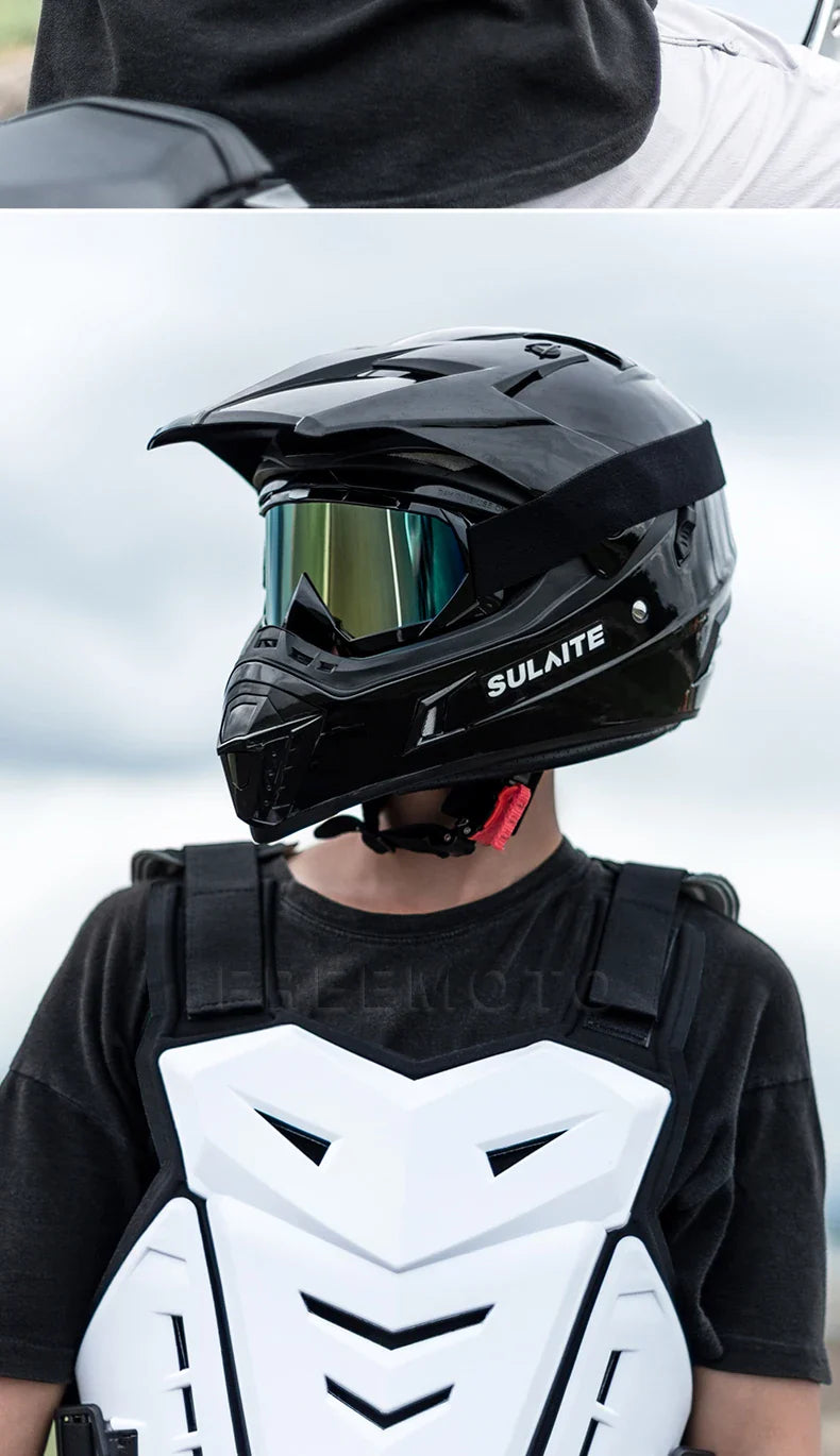 SULAITE Motocross Body Armor Jacket – Motorcycle Moto Vest with Back & Chest Protector, Off-Road Dirt Bike Gear