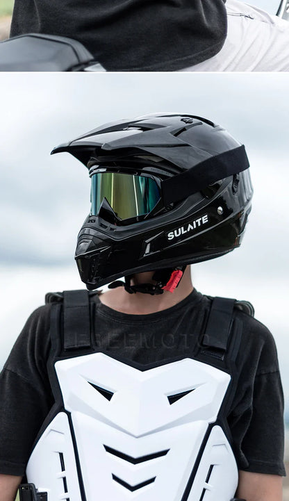SULAITE Motocross Body Armor Jacket – Motorcycle Moto Vest with Back & Chest Protector, Off-Road Dirt Bike Gear