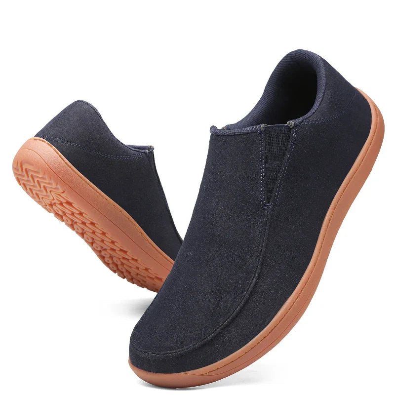 Fujeak Men’s Casual Loafers — Plus Size Non-Slip Wide Sneakers, 2024 Vulcanized Barefoot Shoes