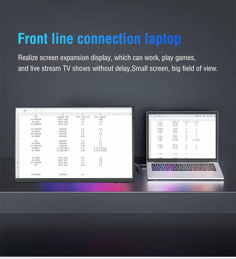 Anmite 10.5" Portable Monitor — 1280P HDR, 16:10 Low Blue Light Display for Xbox, PS4/PS5, Switch, PC & Laptop Extension