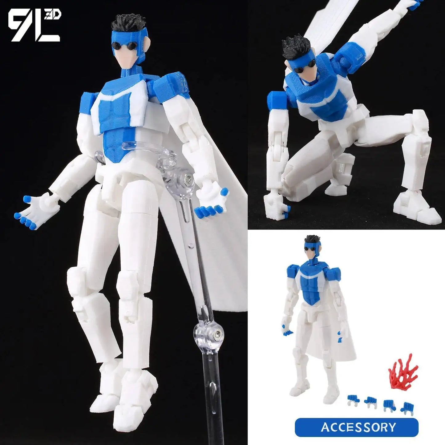 3D Printed Invincible 2.0 Superheroes Action Figures – Multi-Jointed Anime Toy Model Ornaments Gifts