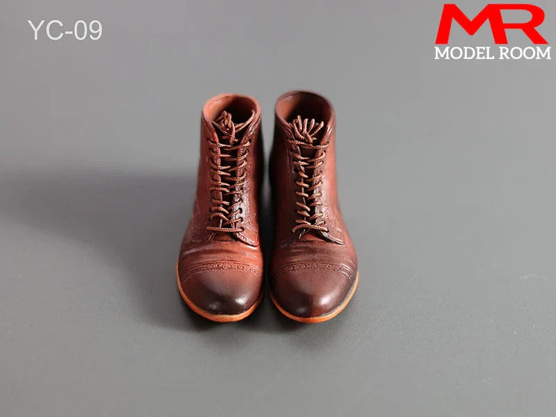 1/6 Scale Male Lace-Up Rubber Boots — Solid Soldier Shoes for 12'' Action Figures with Detachable Feet Dolls