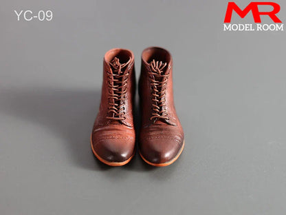 1/6 Scale Male Lace-Up Rubber Boots — Solid Soldier Shoes for 12'' Action Figures with Detachable Feet Dolls