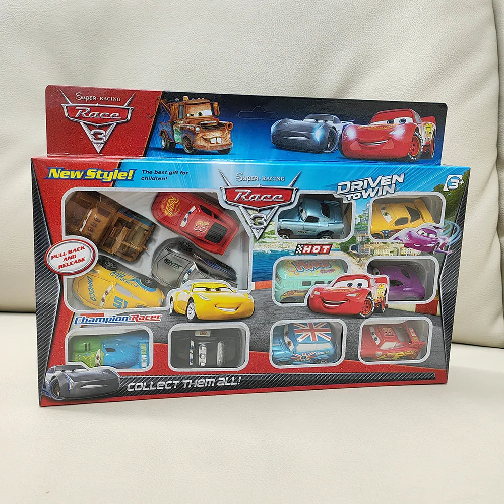 12pcs Disney Pixar Cars Toy Set – Lightning McQueen, Jackson Storm, Mater & More | Back-Force PVC Model Cars for Kids