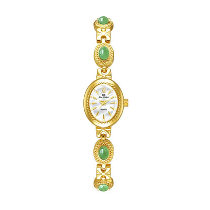 Oval Gold Women's Watch – Luxury Rhinestone Dress & Casual Quartz Small Dial Wristwatch 2025 ⌚✨