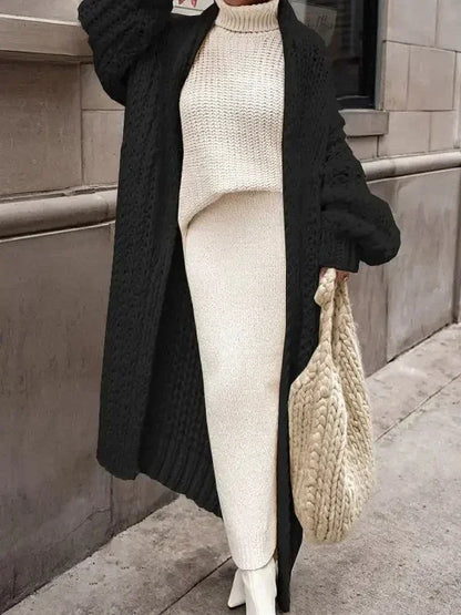 Loose Knitted Cardigan for Women 2025 – Autumn & Winter Streetwear, Spring Elegant Long Outerwear, Maxi Y2K Sweater Long Coat, Soft Jackets