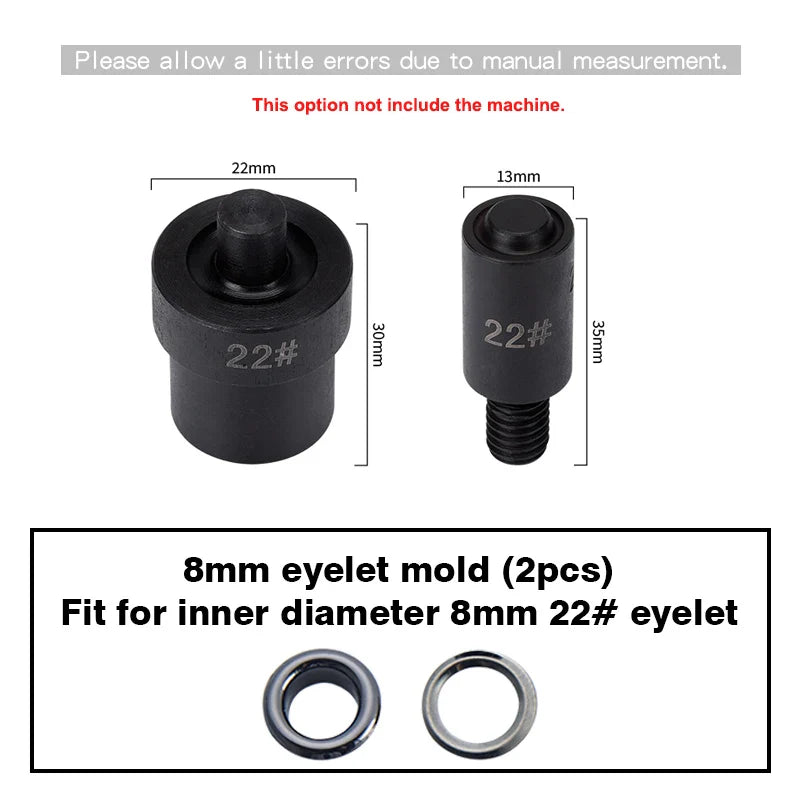 WUTA Manual Button Installation Tool – Mute Punching for Mushroom Rivets & Eyelets, DIY Hand Pressing Tool (With/Without Machine)