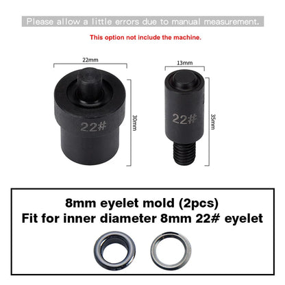 WUTA Manual Button Installation Tool – Mute Punching for Mushroom Rivets & Eyelets, DIY Hand Pressing Tool (With/Without Machine)