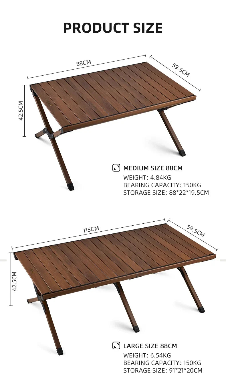 Hispeed Outdoor Camping Folding IGT Table – Multifunctional Wood Table with Gas Stove for BBQ, Picnic & Camp Grill