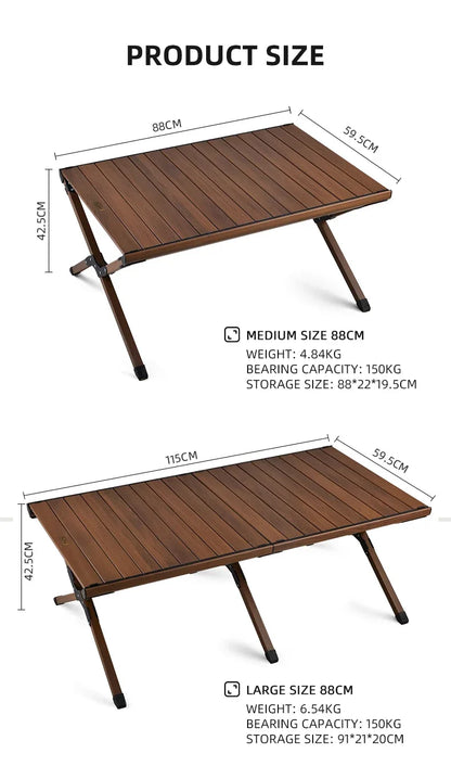 Hispeed Outdoor Camping Folding IGT Table – Multifunctional Wood Table with Gas Stove for BBQ, Picnic & Camp Grill