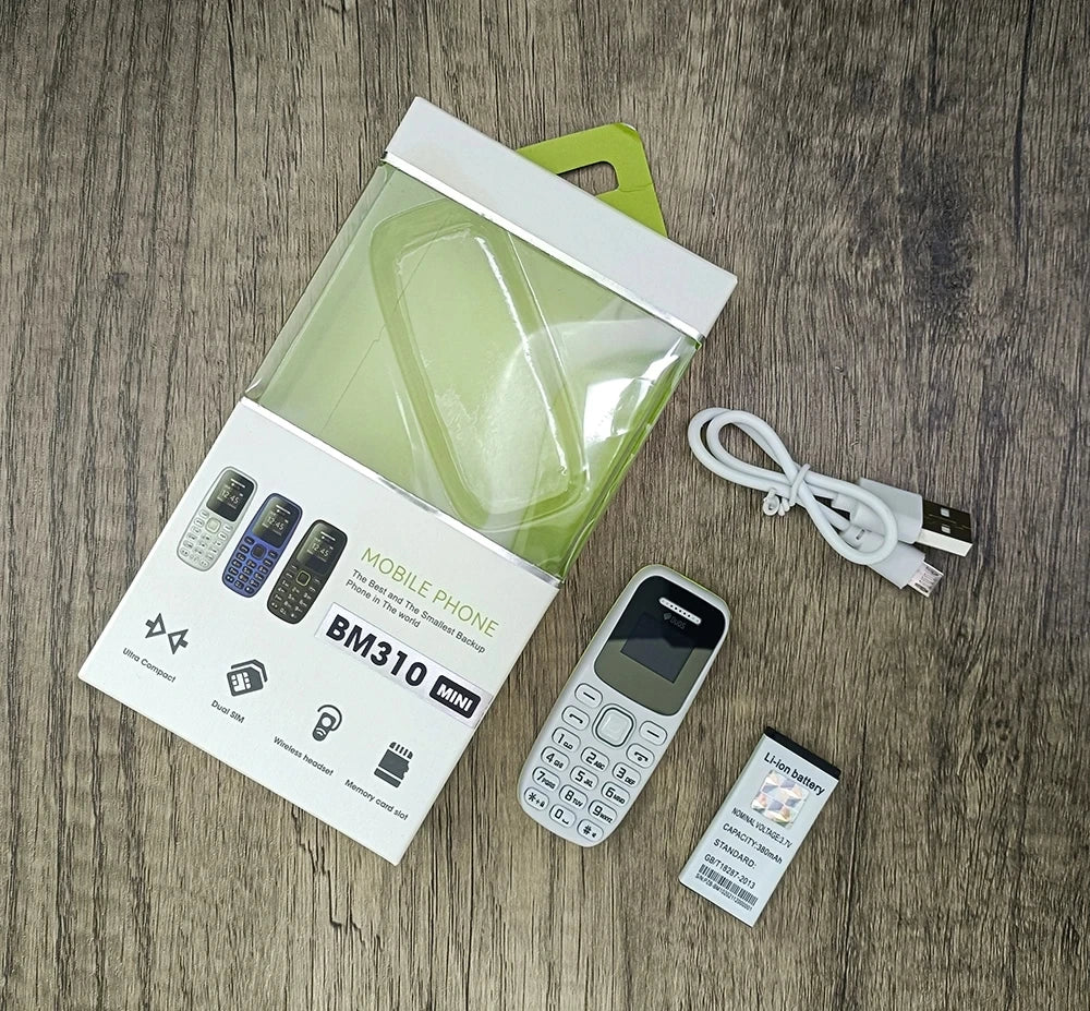 SERVO BM310 Mini Mobile Phone – Dual SIM, Call Recording, Magic Voice, Blacklist, MP3 Player, 2G Tiny Button Cellphone