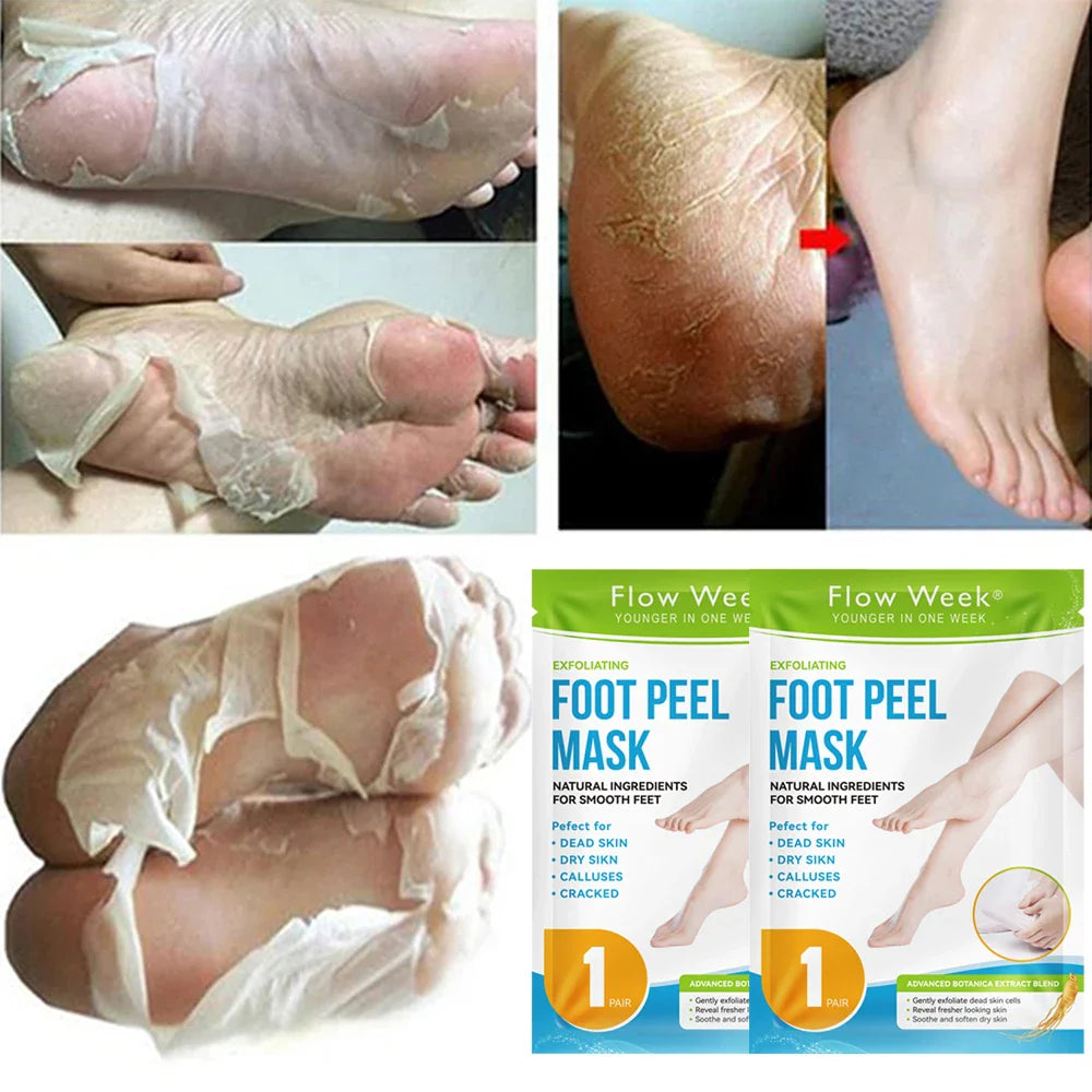 FlowWeek Exfoliating Foot Mask – Removes Dead Skin, Calluses & Dry, Chapped Feet for Smooth, Soft Skin