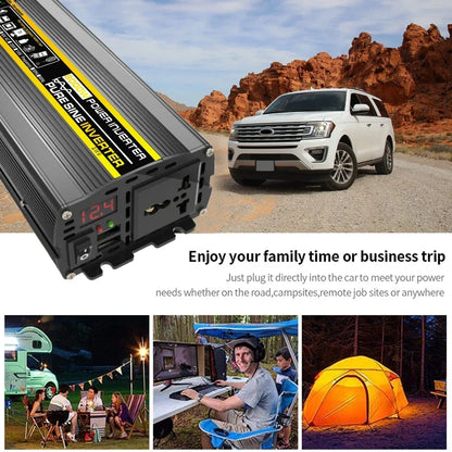3000W-8000W Pure Sine Wave Power Inverter — DC 12V to AC 220V with Digital Display