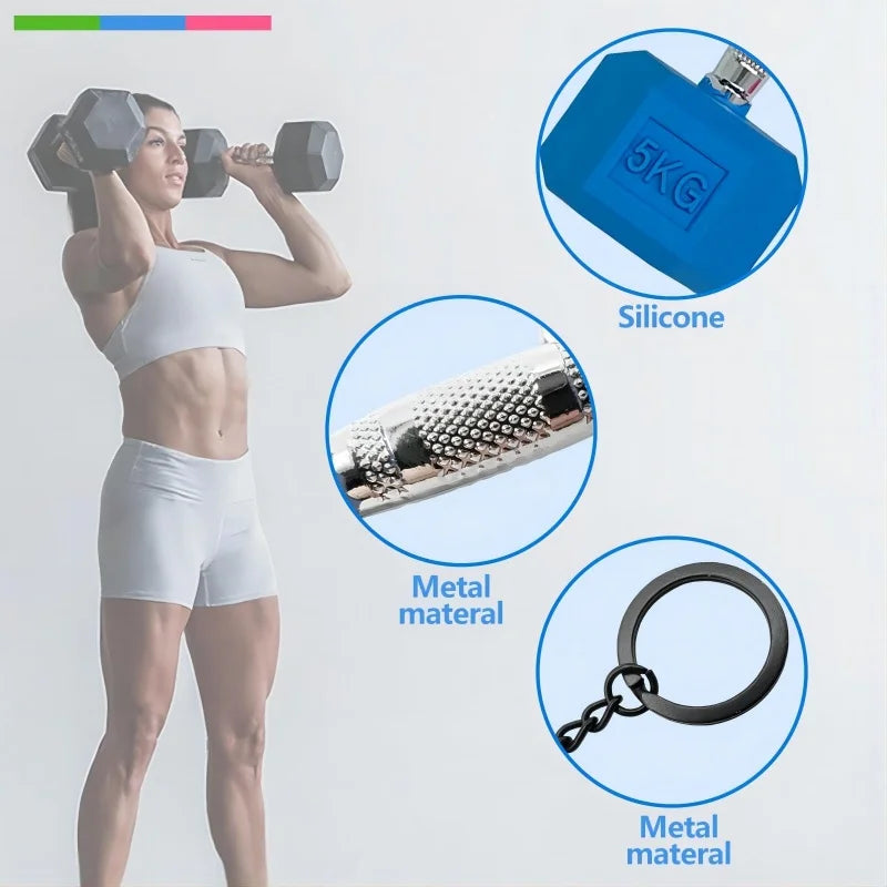 2025 Silicone Barbell Dumbbell Keychain – DIY Gym Gift for Fitness Lovers & Trainers
