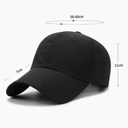 Quick Dry Mesh Sports Cap - Breathable Sun Hat for Running, Golf, Tennis, Jogging & Outdoor Activities
