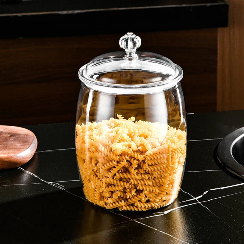Plastic Food Storage Jar with Airtight Lid - 2.2/3.8/6.5L Flour, Grains, Candy & Cookie Canister