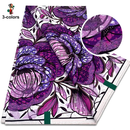 Premium Gold Print Pagne Fabric - 100% Cotton African Real Wax Ankara Grand SUP Nigerian Fabric