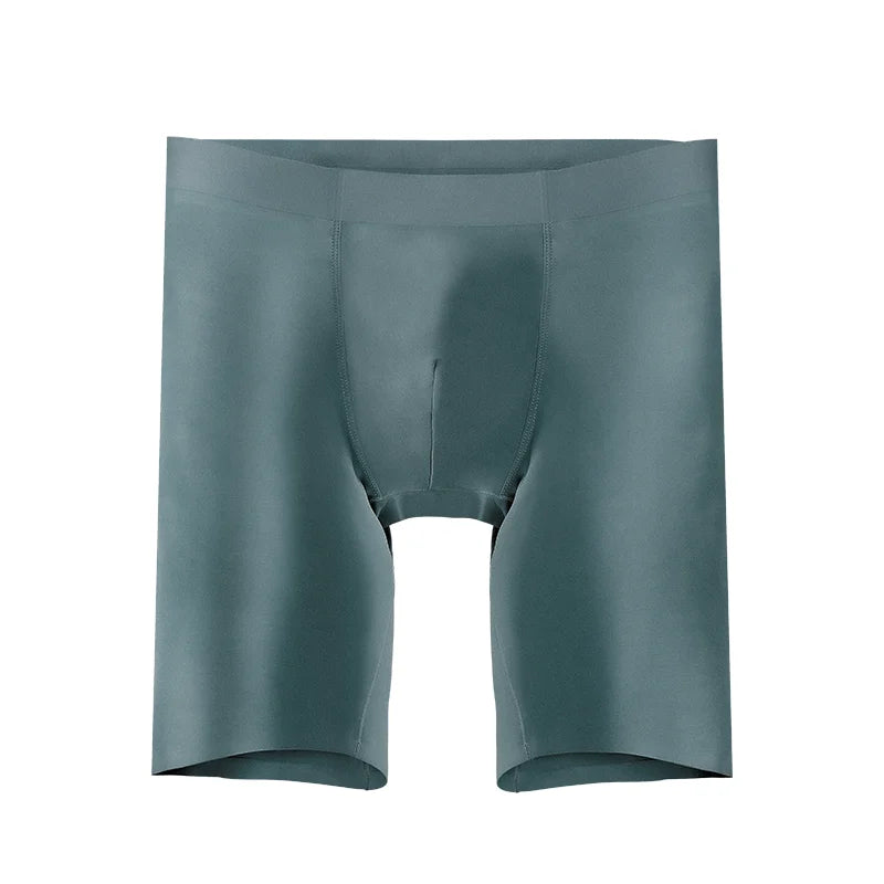 Men’s Modal Seamless Boxer Briefs – Long Leg Sports Underwear, Wear-Resistant Extended Fit, Breathable Large Size Comfort Shorts