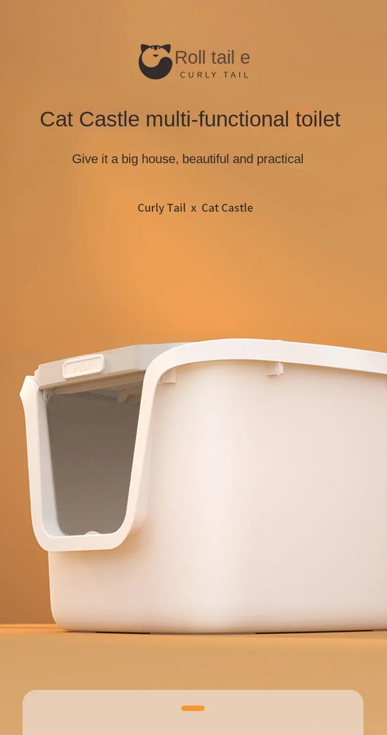 High-Value Super Large Cat Litter Box – Multi-Directional Access Cat Toilet with Lift Cover and Easy-Clean Design