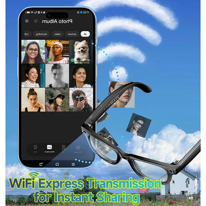 LIGE Smart Glasses — AI Camera Sunglasses with BT Call, Music, Touch Control, Voice Assistant, Video & Sound Recording, WiFi Transmission