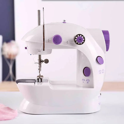 Mini Electric Sewing Machine | Double Speed Household Portable with Night Light & Foot Pedal - Beginner's Kit
