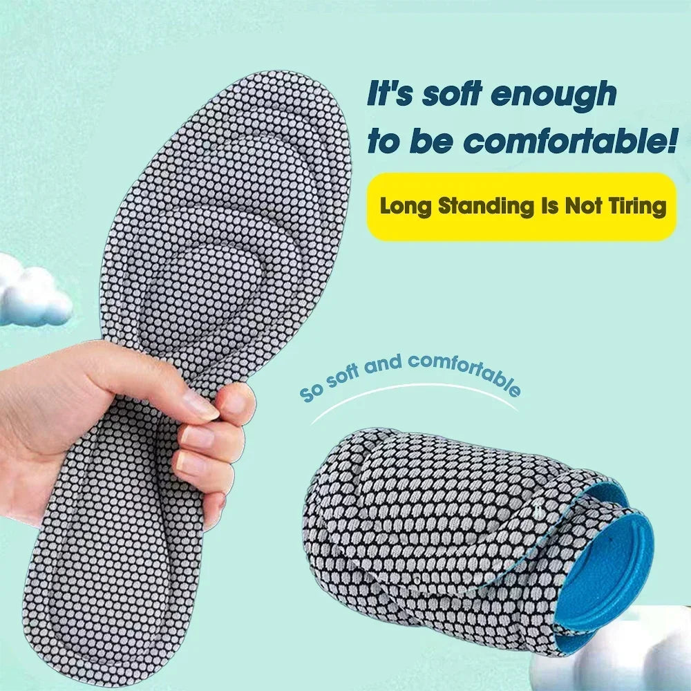 2 Pairs Memory Foam Orthopedic Insoles – Antibacterial, Sweat-Absorbing Shoe Inserts for Sports, Running, and Everyday Comfort