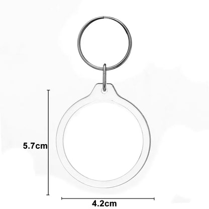 Clear Acrylic Photo Frame Keychains – Blank Rectangle Keyrings for Double-Sided Photos, DIY Supplies (5-100PCS)