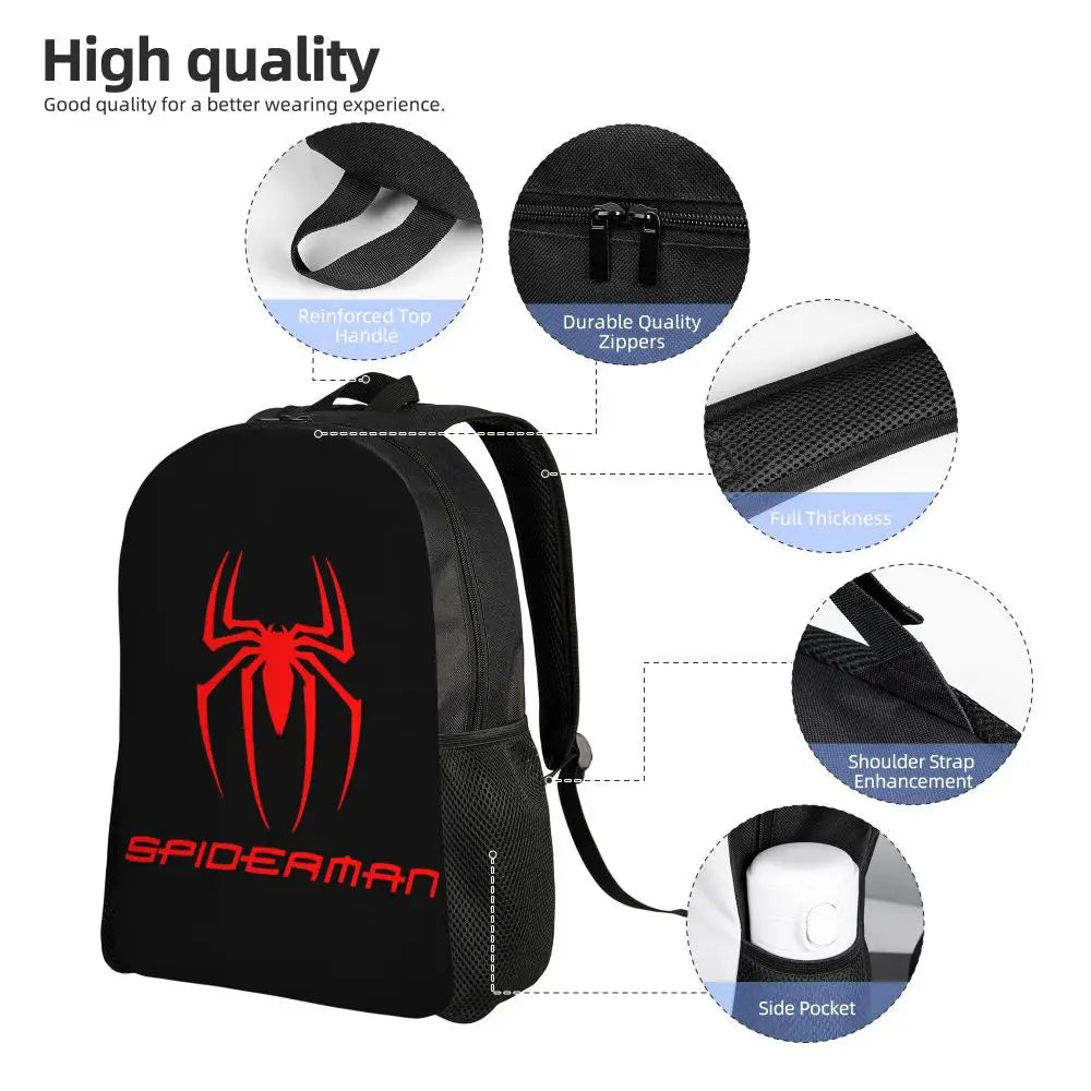 Custom Spider-Man Web Backpack – Water-Resistant School & College Bag for Men and Women