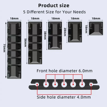 Silicone Cable Holder Organizer - Flexible Cord Management Clips for USB Wires, Earphones, Mouse & Keyboard Cables