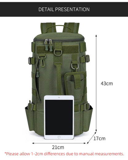 Tactical Fishing Backpack – Multifunctional Tackle Bag with Rod Holders, Molle Storage for Fishing, Camping & Hiking