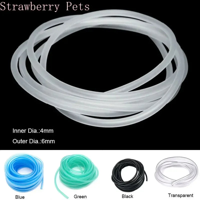 Silicon Aquarium Oxygen Pump Hose - 4x6mm, 1m/3m/5m/10m, Food Grade Tube for Fish Tank & Pond