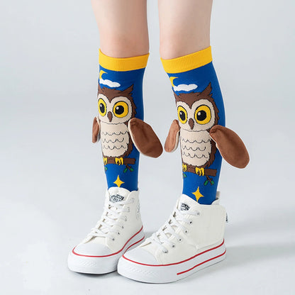 Cute 3D Cartoon Animal Knee-High Socks – Dog, Rabbit & Penguin Long Socks for Kids Party & Festival