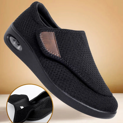 Orthopedic Wide Fit Comfort Walking Shoes for Swollen Feet, Adjustable Soft Diabetic Support Shoes for Everyday Pain Relief