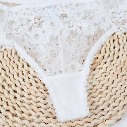 Women’s Black Lace Briefs – Sexy Hollow-Out Floral Low-Waist Panties, Breathable Lingerie Underwear