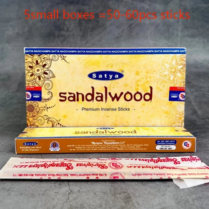 5BOX NAG Champa Indian Incense Set – Satya Handmade Sticks with 6 Aromatic Scents for Home & Meditation