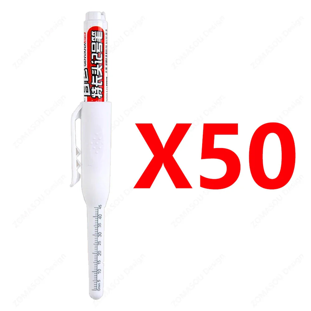 Carpenter Marker Pens — 45mm Long Nib Head, Hole Marker for Woodworking, 100-1PCS White/Black/Blue/Red Hand Tools