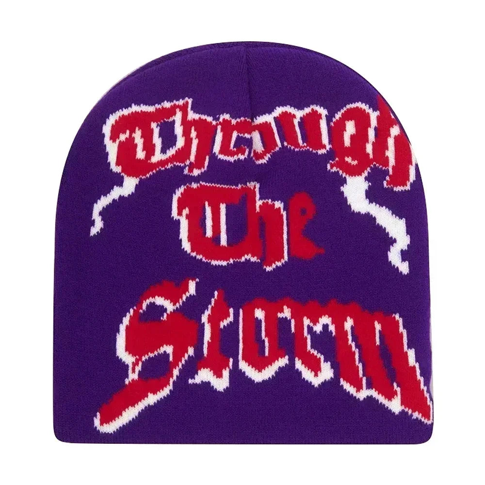 Y2K Letter Knitted Beanie Cap – Unisex Winter Autumn Warm Ski Skullcap, Hip Hop Streetwear Ear Cover Hat for Men & Women
