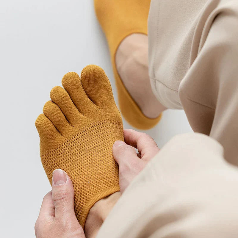 3 Pair Pack Men's Novelty Toe Socks - Breathable and Sweat-Absorbent Finger Boat Socks, High-Quality Casual Sox