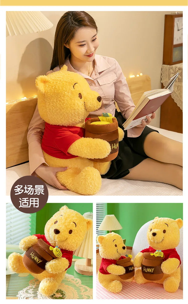 35–55cm Winnie the Pooh Plush Toy — Anime Disney Honey Jar Soft Stuffed Pooh Bear for Kids, Children, Kawaii Birthday Gift