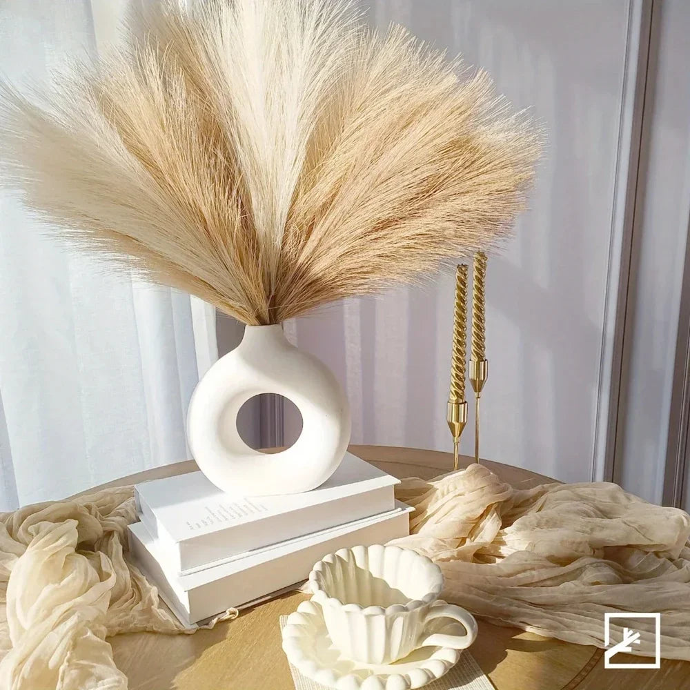 10PCS Artificial Pampas Grass – Fake Reed Flowers for DIY Floral Arrangements, Table Decor, Weddings & Home Christmas Decoration