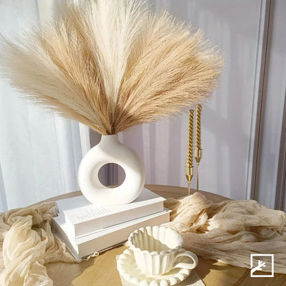 10PCS Artificial Pampas Grass – Fake Reed Flowers for DIY Floral Arrangements, Table Decor, Weddings & Home Christmas Decoration