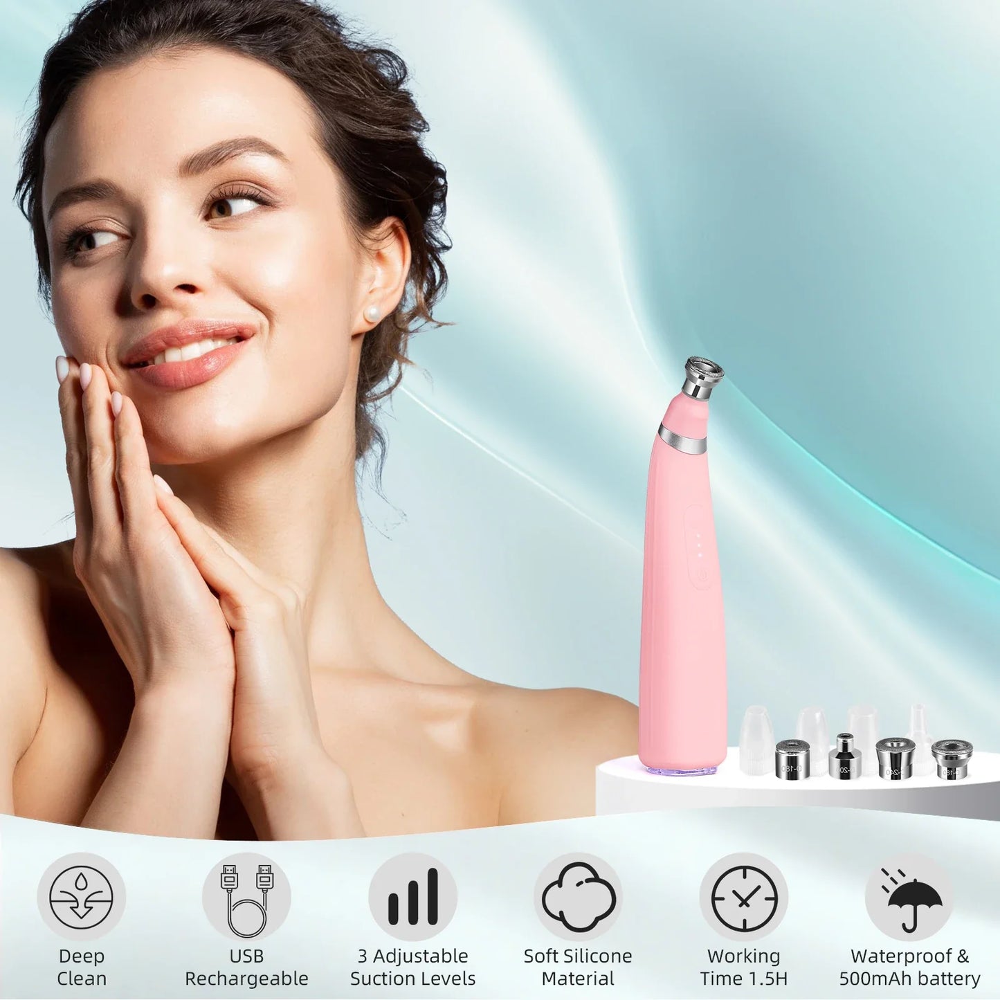 Foreverlily Portable Diamond Peeling Machine – Microdermabrasion Facial Cleaner & Blackhead Remover Vacuum Device