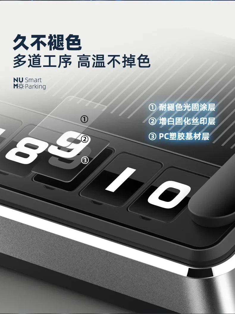Solar LED Car Phone Number Plate — Hidden Temporary Parking Card with Multi-Number Display